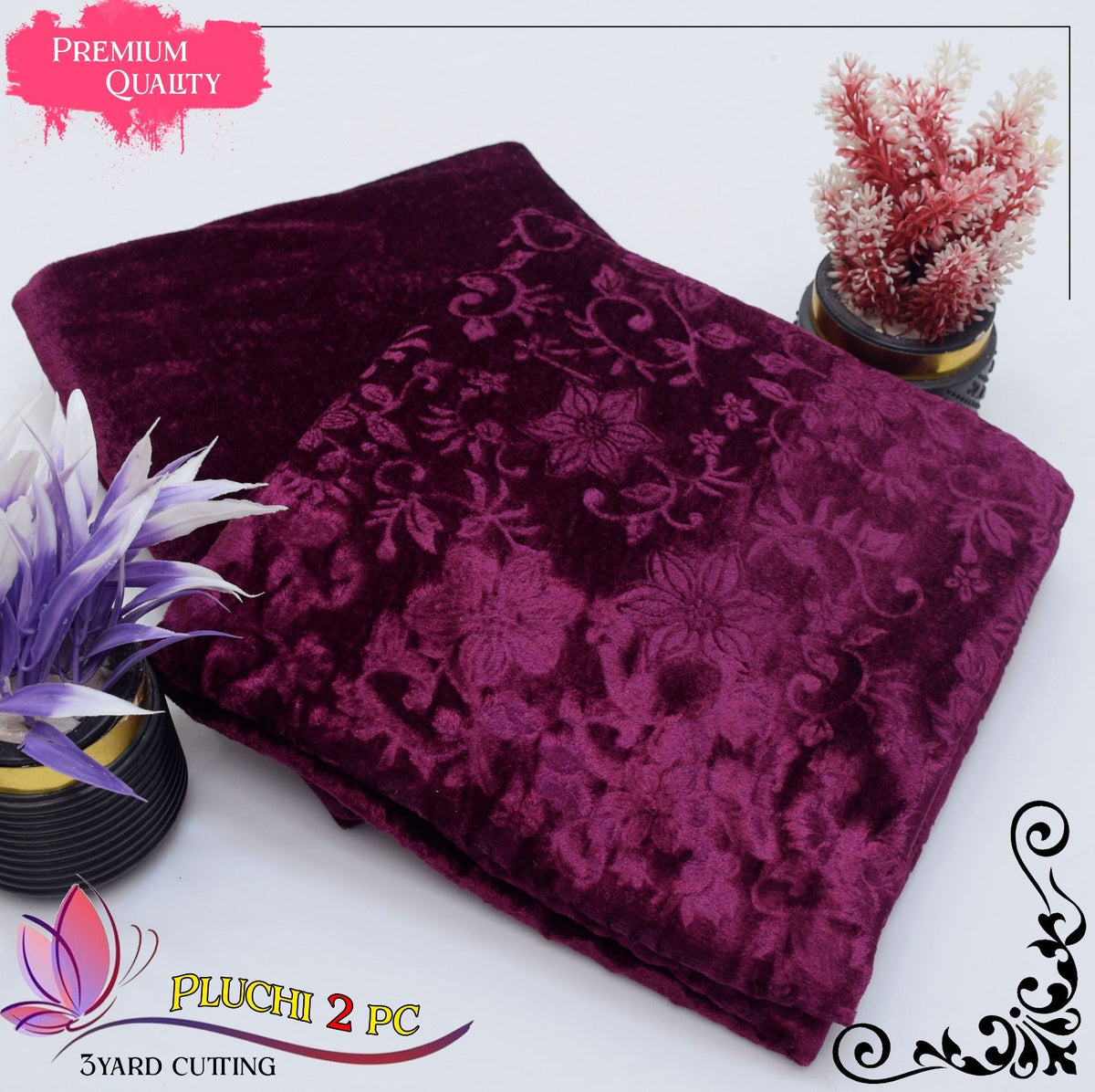 2 Piece Winter Suit for Women – Palachi Velvet Shirt & Trouser Brands Squad